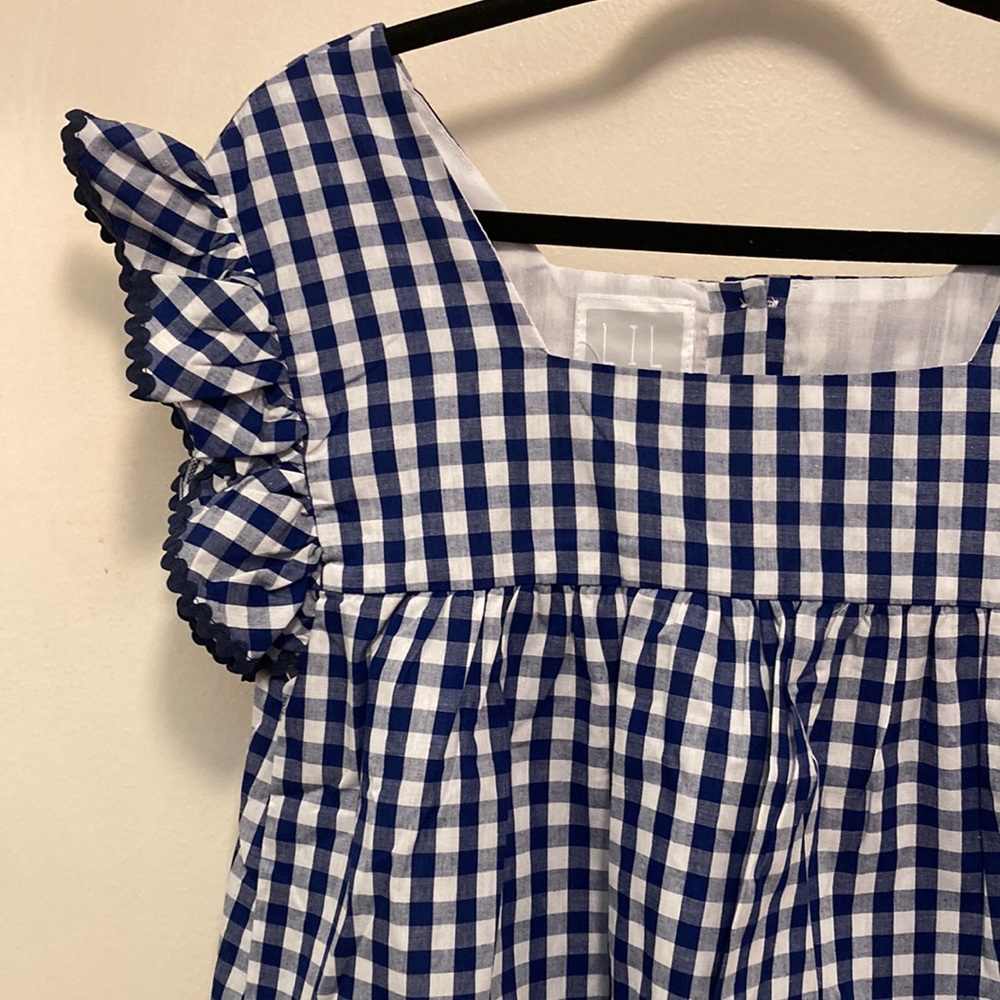 Sweet Blue Gingham Lil Cactus Top